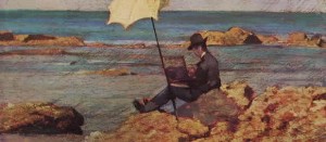 Giovanni Fattori: Silvestro Lega dipinge in riva al mare